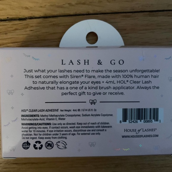 House of Lashes Siren Flare Lash & Go Kit False Faux Eyelashes Adhesive Wand New - Picture 4 of 10
